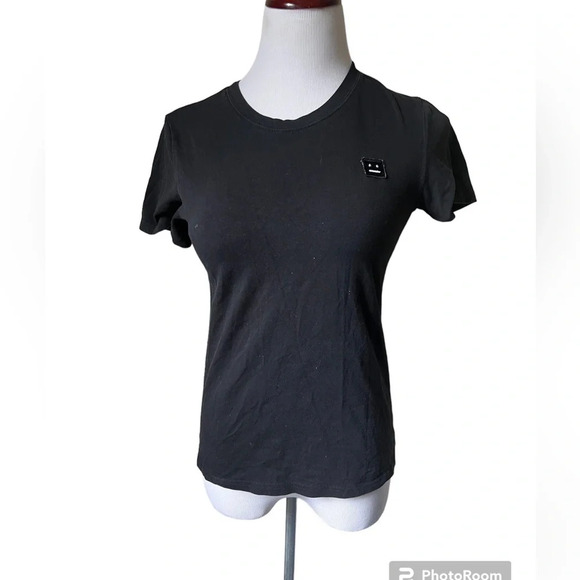 Acne Studios Black Face Patch Shirt, size S - Picture 1 of 4